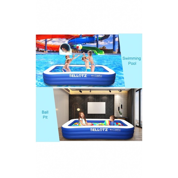 SELLOTZ 120” x 72” x 22” Inflatable Pool & Indoor Ball Pit - Picture 6 of 6